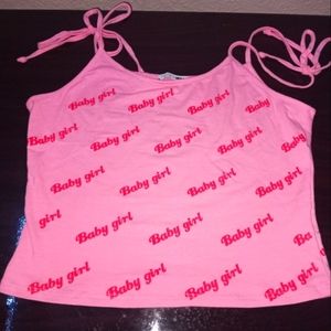 Fashion nova pink baby girl tie camisole